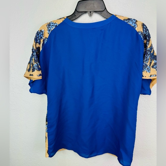 NWT Tracy Reese x Neiman Marcus Target Blue Sequin Top Size Small - Picture 8 of 10